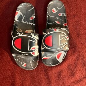 Champion Black and Red Slide Sandals